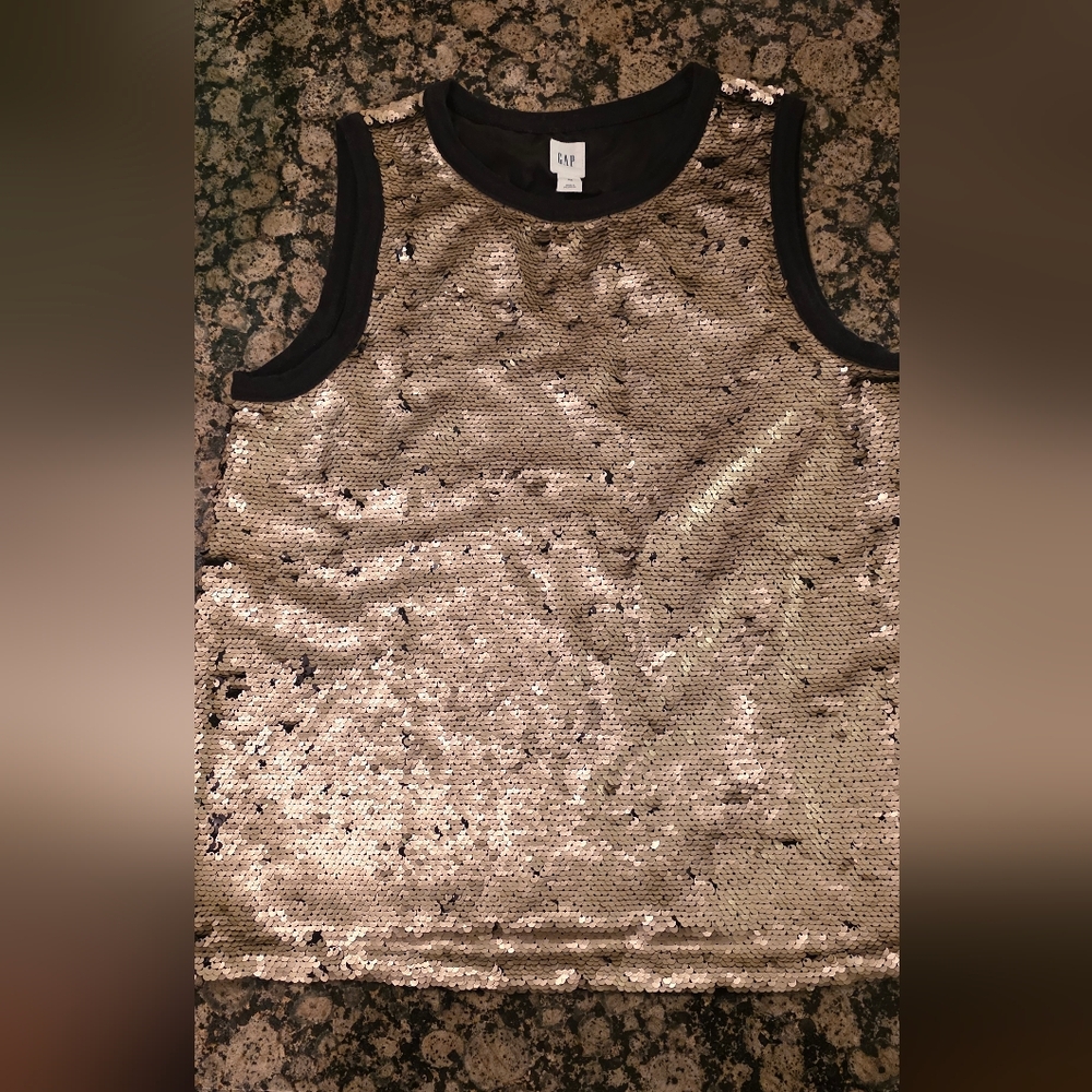 GAP Gold Sequin Tank Top